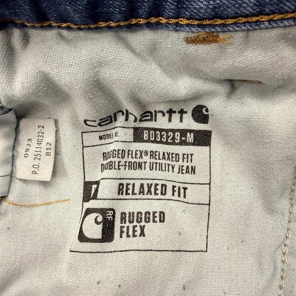 Carhartt Double Knee Rugged Flex Relaxed Fit Logger Jeans Denim  42x30 Workwear